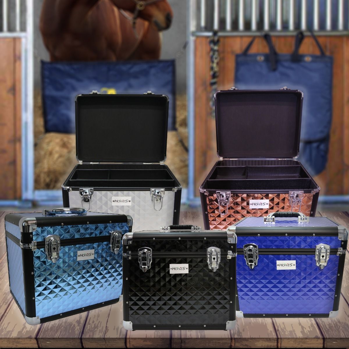 Horses Shiny aluminium grooming box. It s All A Bit Horse