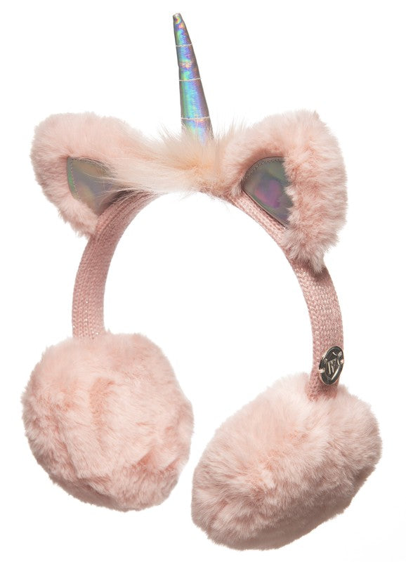 WAHLSTEN EAR FLAPS FOR CHILDREN/SMALL ADULT, UNICORN TEDDY LIGHT PINK