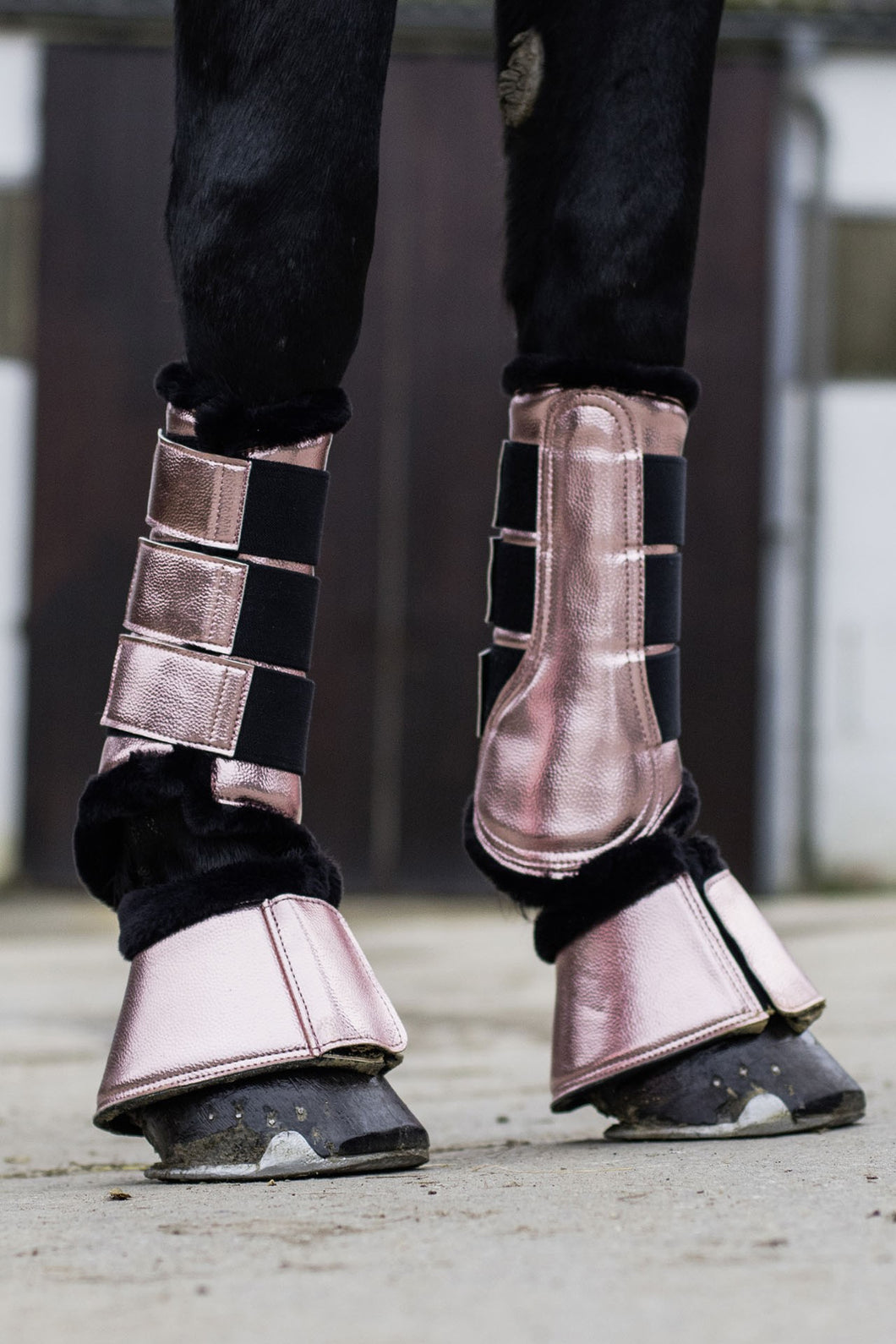 hkm metallic rose gold overreach boots