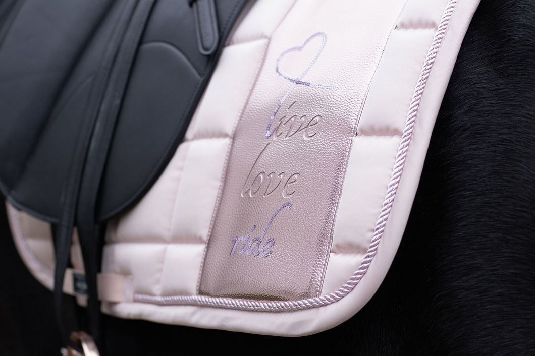 hkm metallic rose gold saddle pad