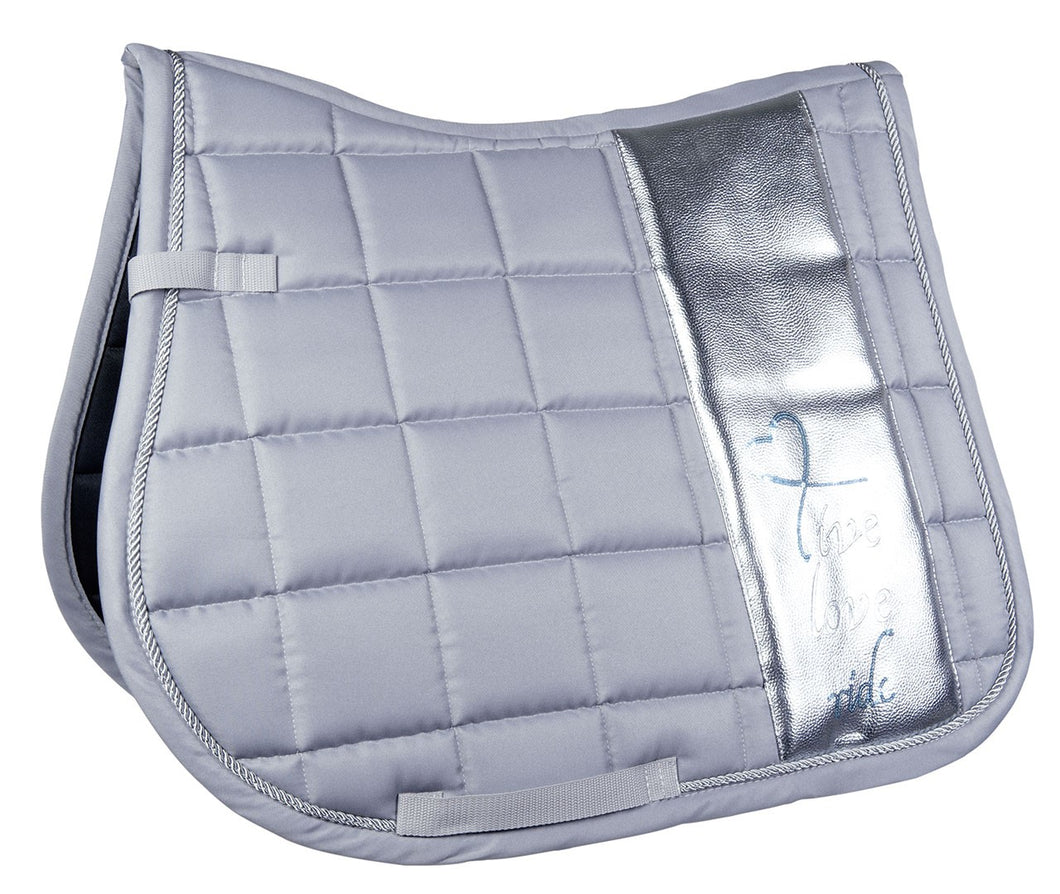hkm mettalic grey saddle pad