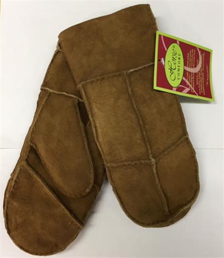 SHEEPSKIN GLOVES / TWO FINGERS, BROWN SUEDE