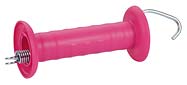 pink and petrol electric fence gate handle
