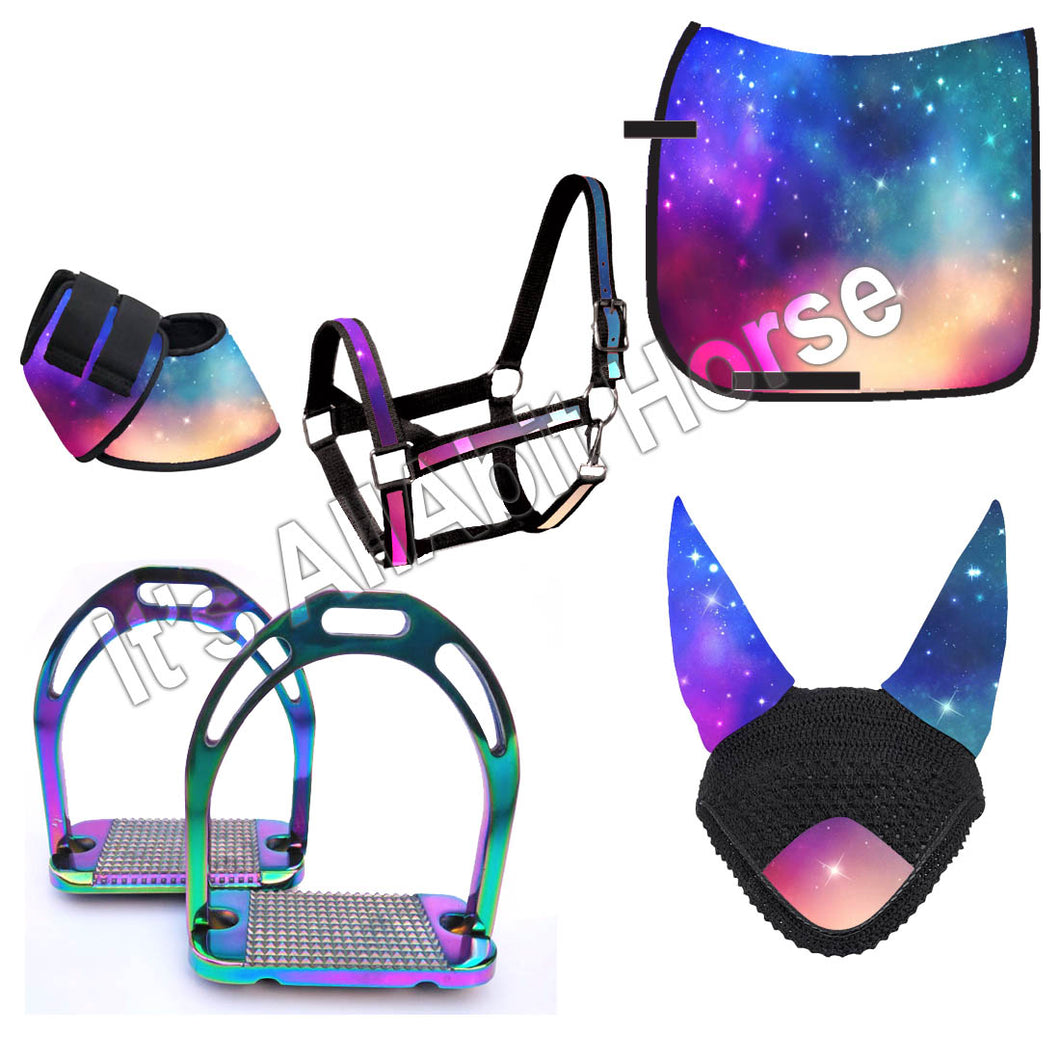 Rainbow universe  saddle pad set