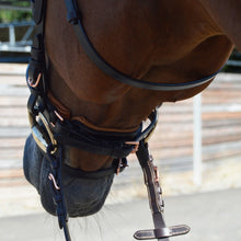 Load image into Gallery viewer, CCGB bi-colour snaffle bridle rose gold
