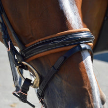 Load image into Gallery viewer, CCGB bi-colour snaffle bridle rose gold
