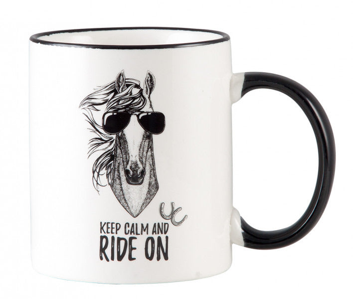 Keep calm and ride on mug