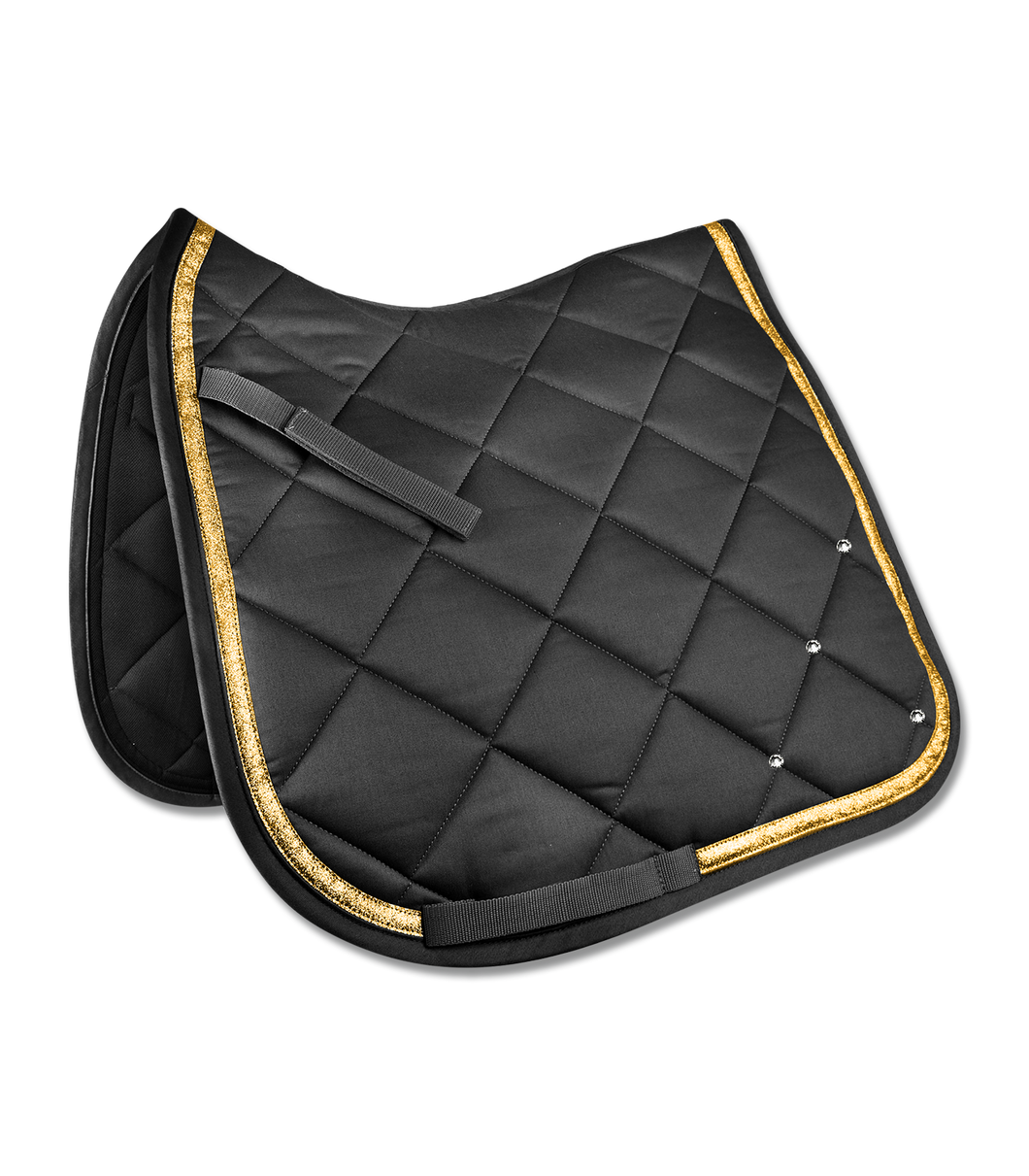 Black and gold saddle pad w