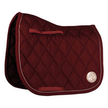 Load image into Gallery viewer, Bordeaux and black H&amp;H saddle pad
