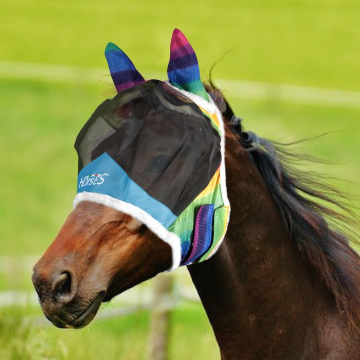 Horses rainbow fly mask