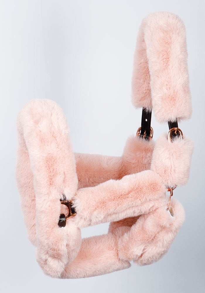 Rose gold fur head collar set