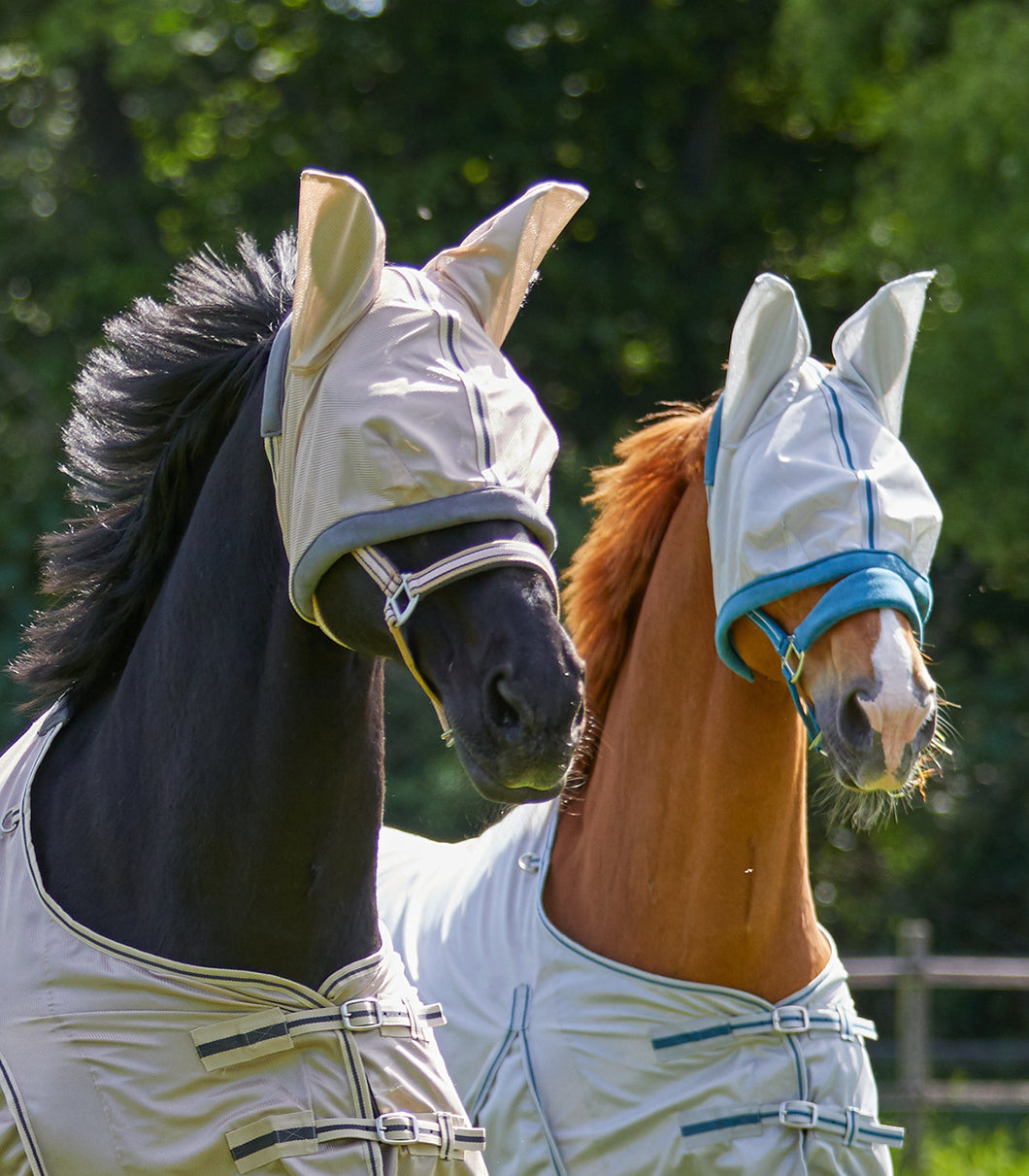 Pale rose pink fly mask