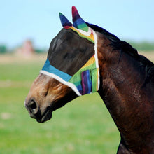 Load image into Gallery viewer, Horses rainbow fly mask
