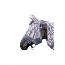 Load image into Gallery viewer, Aqua blue and rose pink zebra fly masks
