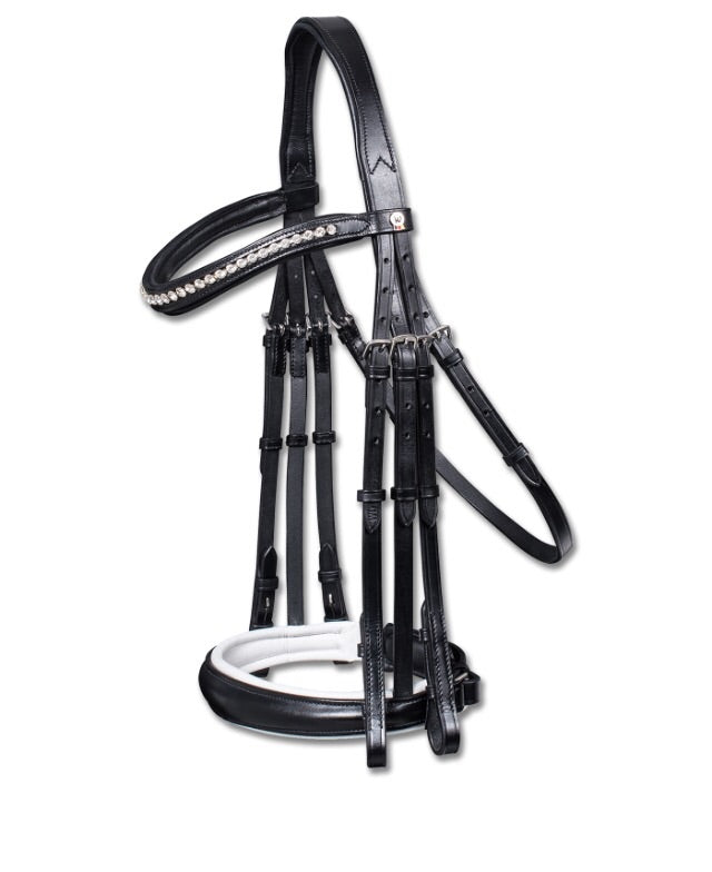 Waldhausen black and white x line double bridle