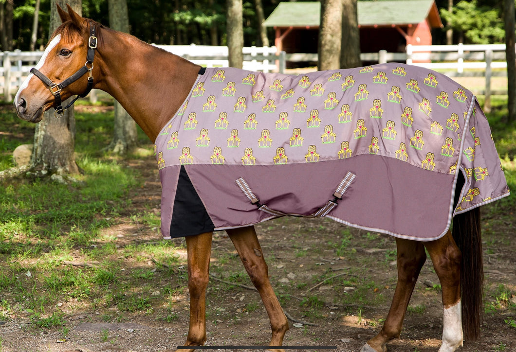 TUFFRIDER BONUM 1200D MEDIUM WEIGHT STANDARD NECK GIRAFFE PRINT TURNOUT BLANKET- 220GMS